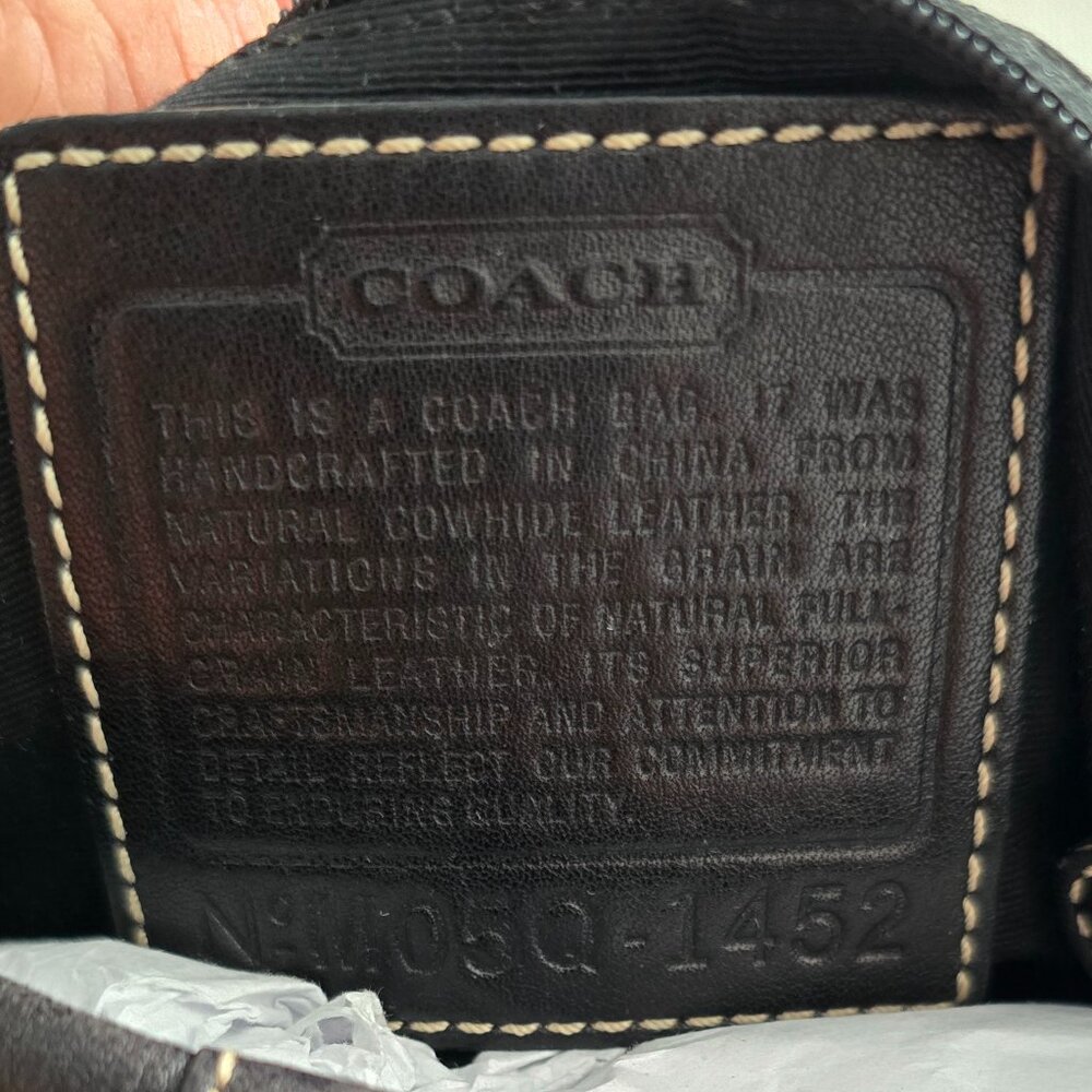 Vintage Coach black leather Crossbody Shoulder bag #1452